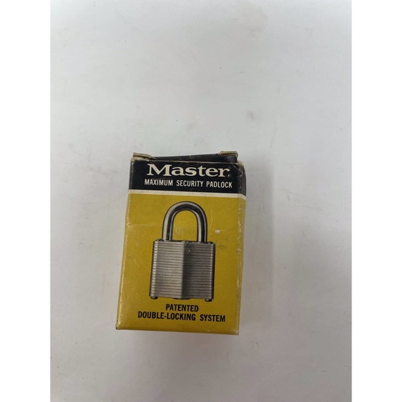 Vintage Master Lock #3 Secret Service Padlock Box 2 Keys Laminated Steel - Picture 1 of 9